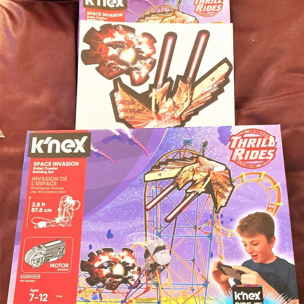 Nwt K’Nex building set Thrill Ride Space Invasion 27004 Roller Coaster Motor
